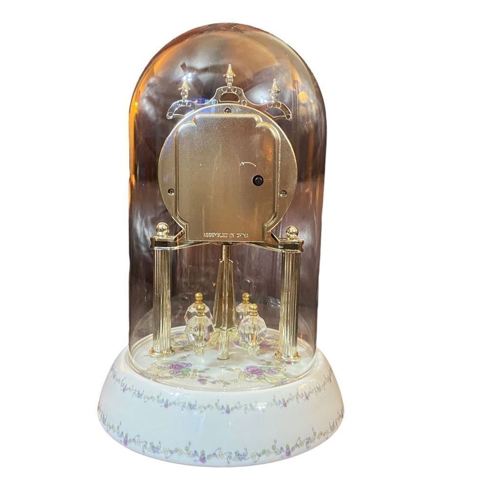 Vintage Precious Moments I Believe in Miracles Porcelain Glass Dome Clock - Picture 2 of 10